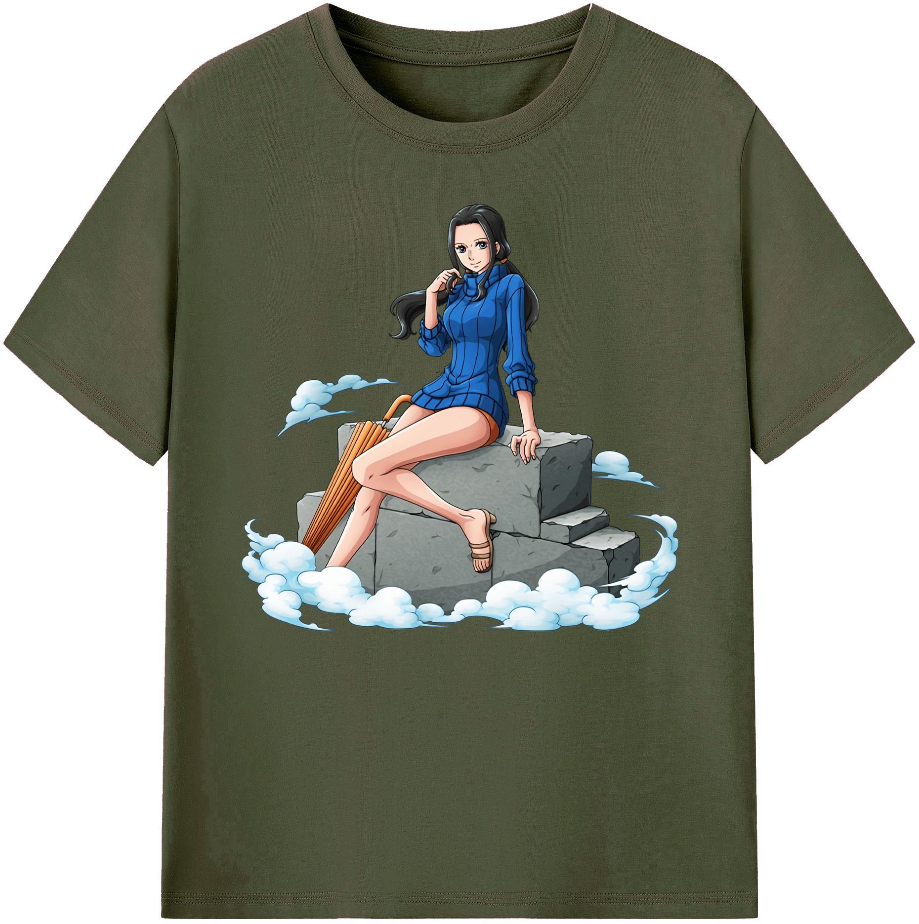 ワンピース ニコ・ロビン ONE PIECE Nico Robin 綿100％ メンズ半袖Tシャツ｜肌触りやわらか＆通気性